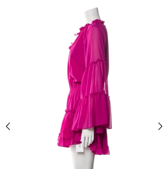 Misa Los Angeles Vibrant Pink Long Sleeve Dress - Picture 4 of 12